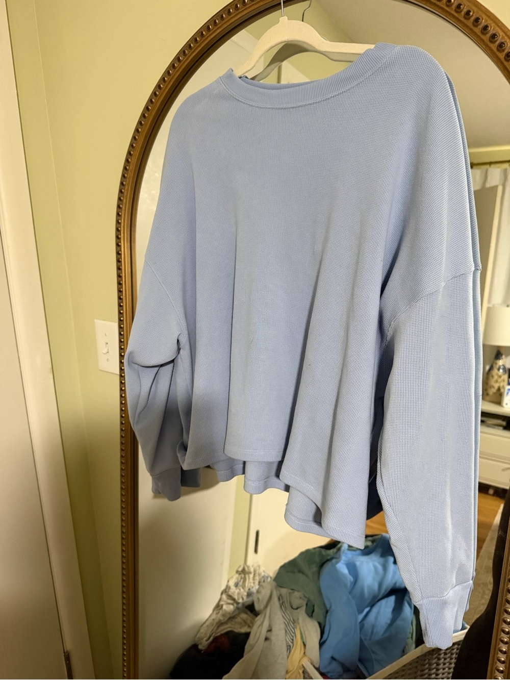Abercrombie & Fitch Light Blue Oversized Crewneck Sweatshirt
